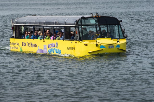 For something different hop aboard the amphibious bus that travels on both land and water